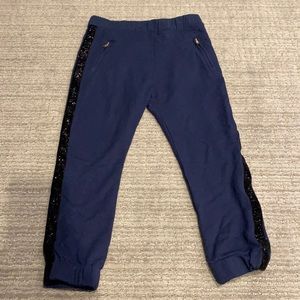 Crewcuts Navy pants with sparkly stripes